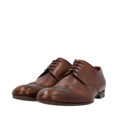 Product LOUIS VUITTON Perforated Leather Oxford Shoes Brown