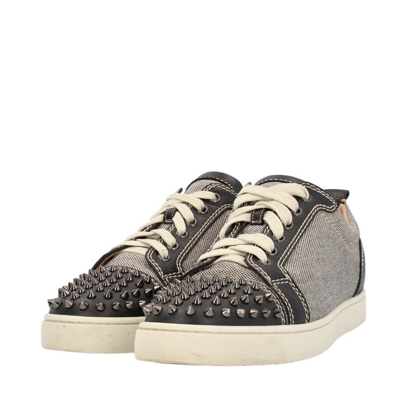 Denim/Leather Louis Junior Spikes Sneakers Black/White