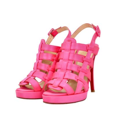 Product CHRISTIAN LOUBOUTIN Satin Caged Sandals Pink