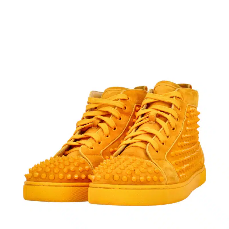 CHRISTIAN Suede Spikes High Top Yellow Luxity