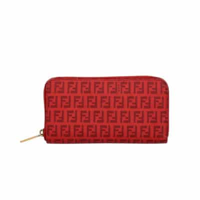 Product FENDI Zucca Zip Around Wallet Red