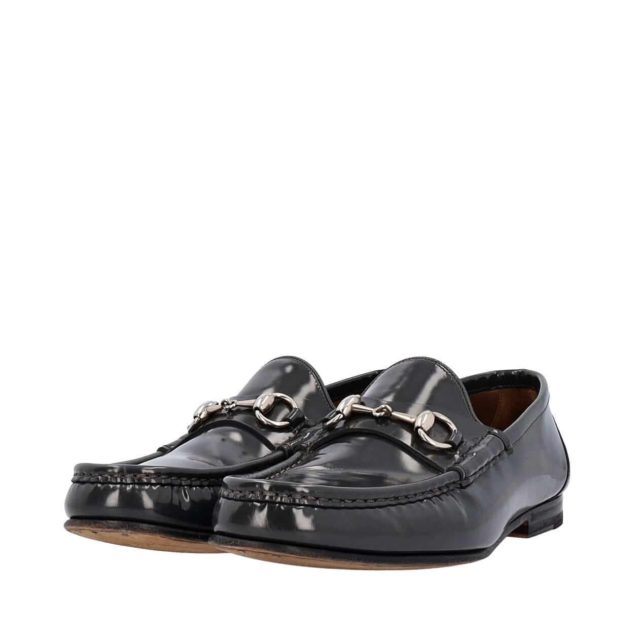 GUCCI Leather Horsebit Loafers Grey | Luxity