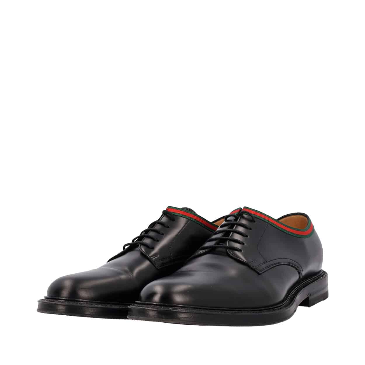 GUCCI Leather Lace Up Shoes Black | Luxity