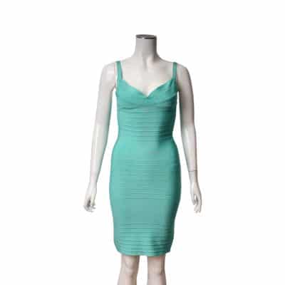 Product HERVE LEGER Rayon/Spandex Sleeveless Dress Turquoise