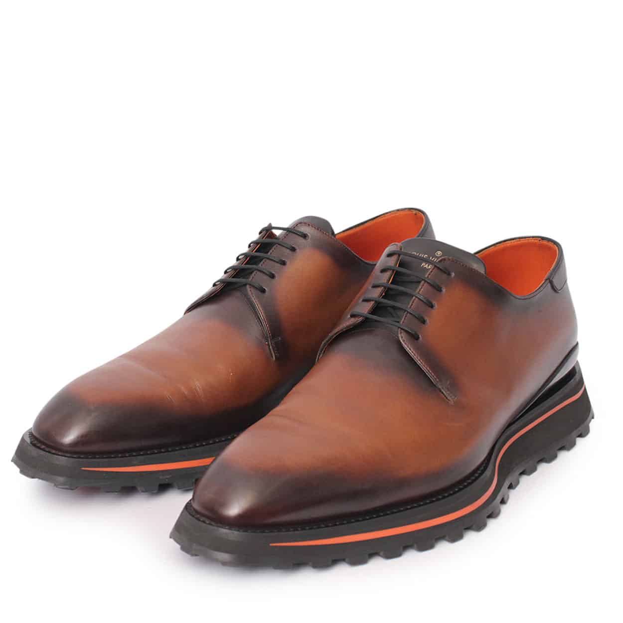 LOUIS VUITTON Leather Goncourt Derby Shoes Cognac Brown | Luxity