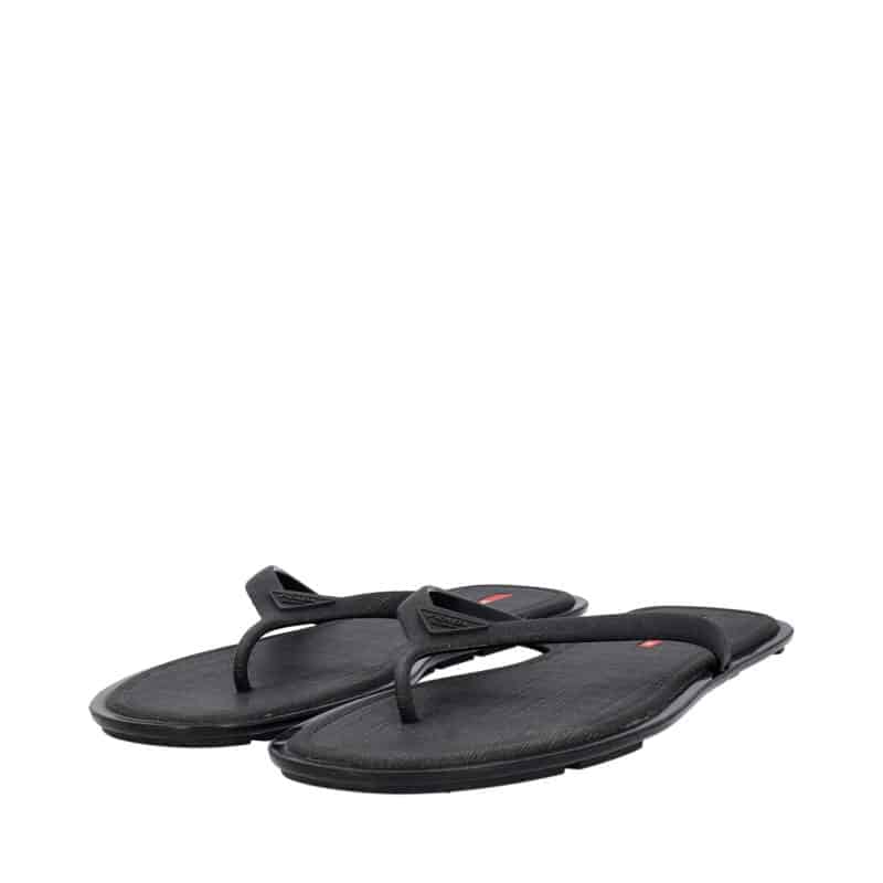 PRADA Rubber Tongue Flip Flops Black Luxity