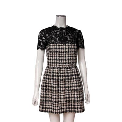Product VALENTINO Tweed/Lace Dress Black/White