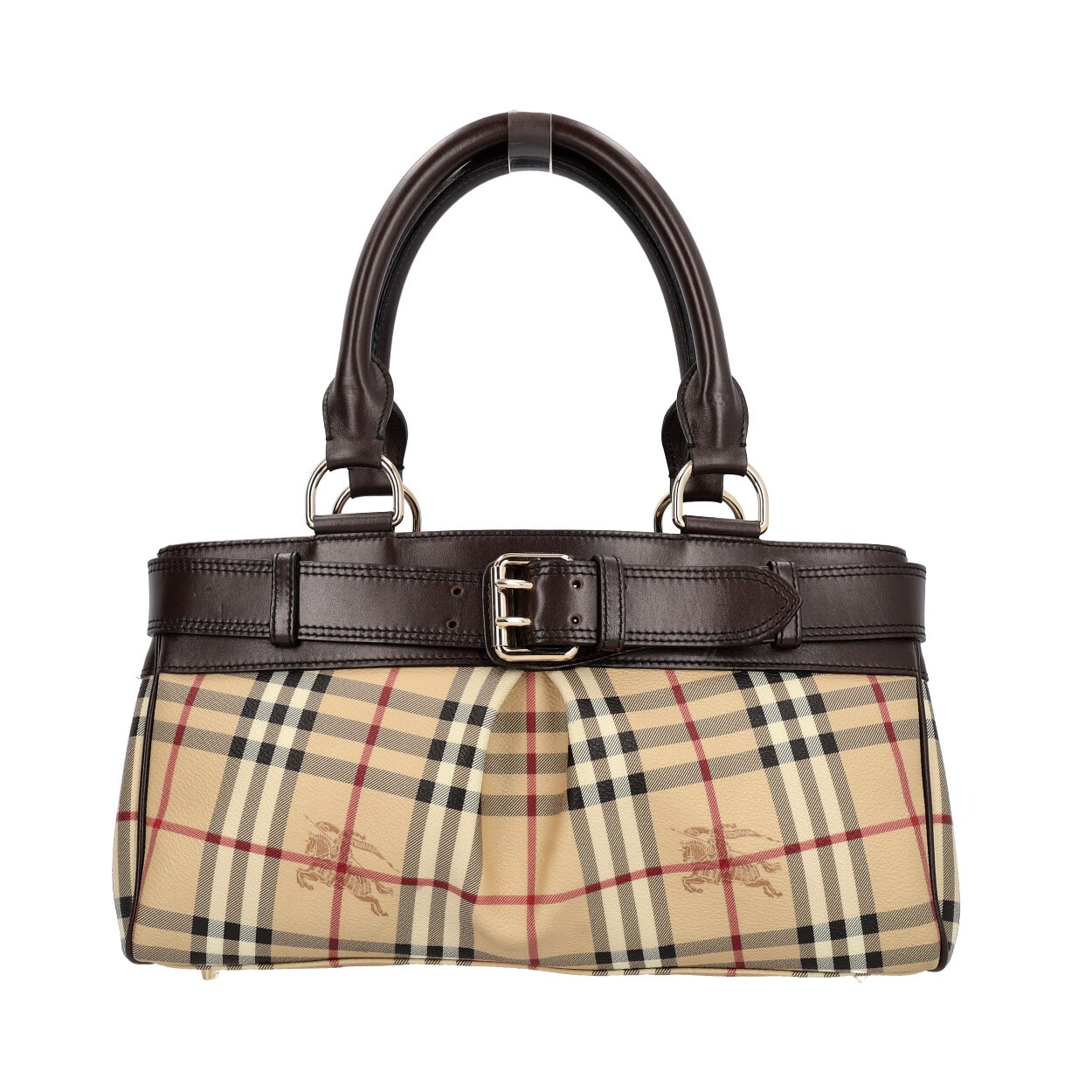 BURBERRY Haymarket Check Bridle Tote Beige/Brown | Luxity