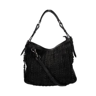 Product BURBERRY Leather Lowry Ruffle Bag Black