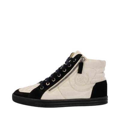 Product CHANEL Canvas/Suede Logo Sneakers White/Black