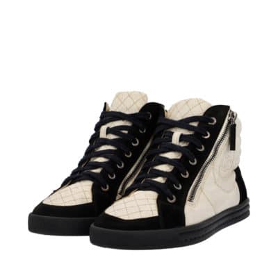 Product CHANEL Canvas/Suede Logo Sneakers White/Black