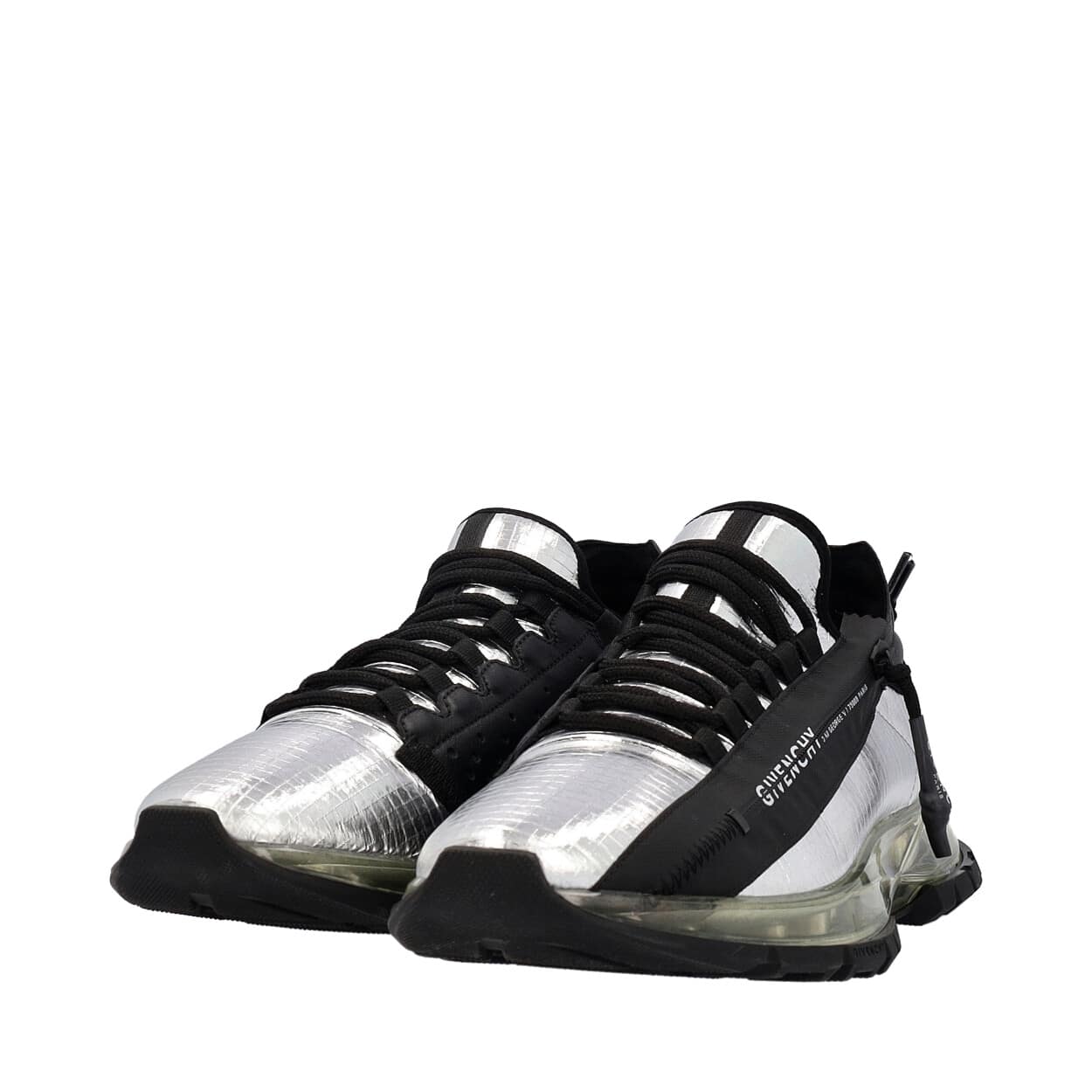 GIVENCHY Rubber Metallic Runner Zip Sneakers Black - NEW | Luxity