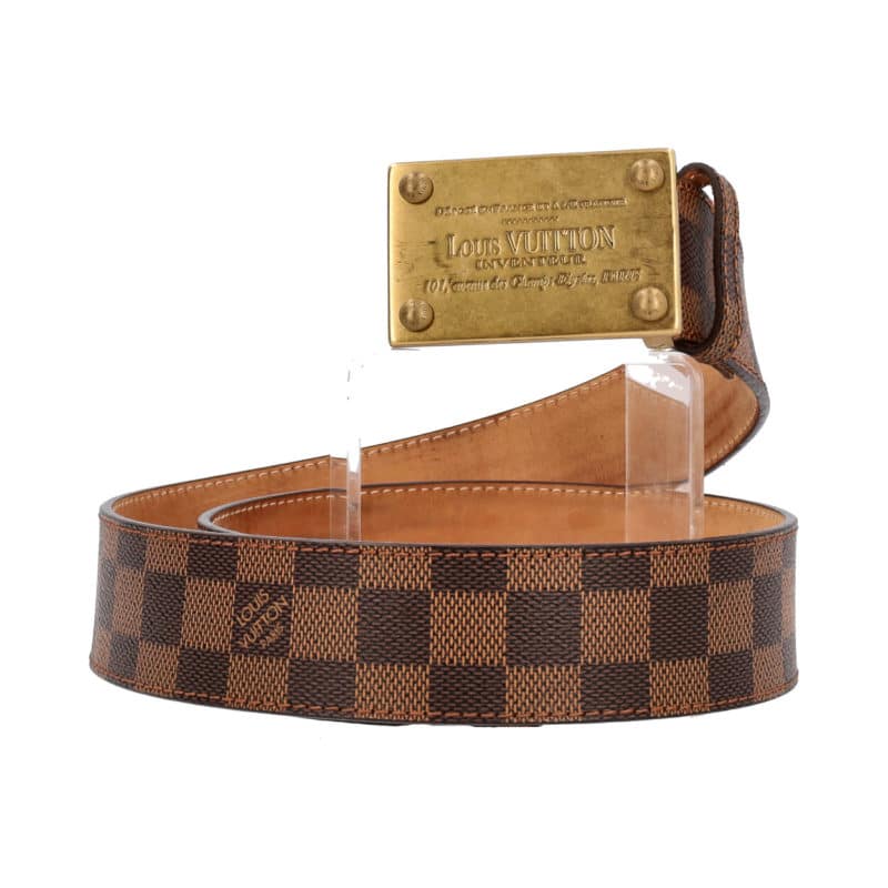 Louis Vuitton Black Damier Embossed Leather Inventeur Belt 90 CM Louis  Vuitton