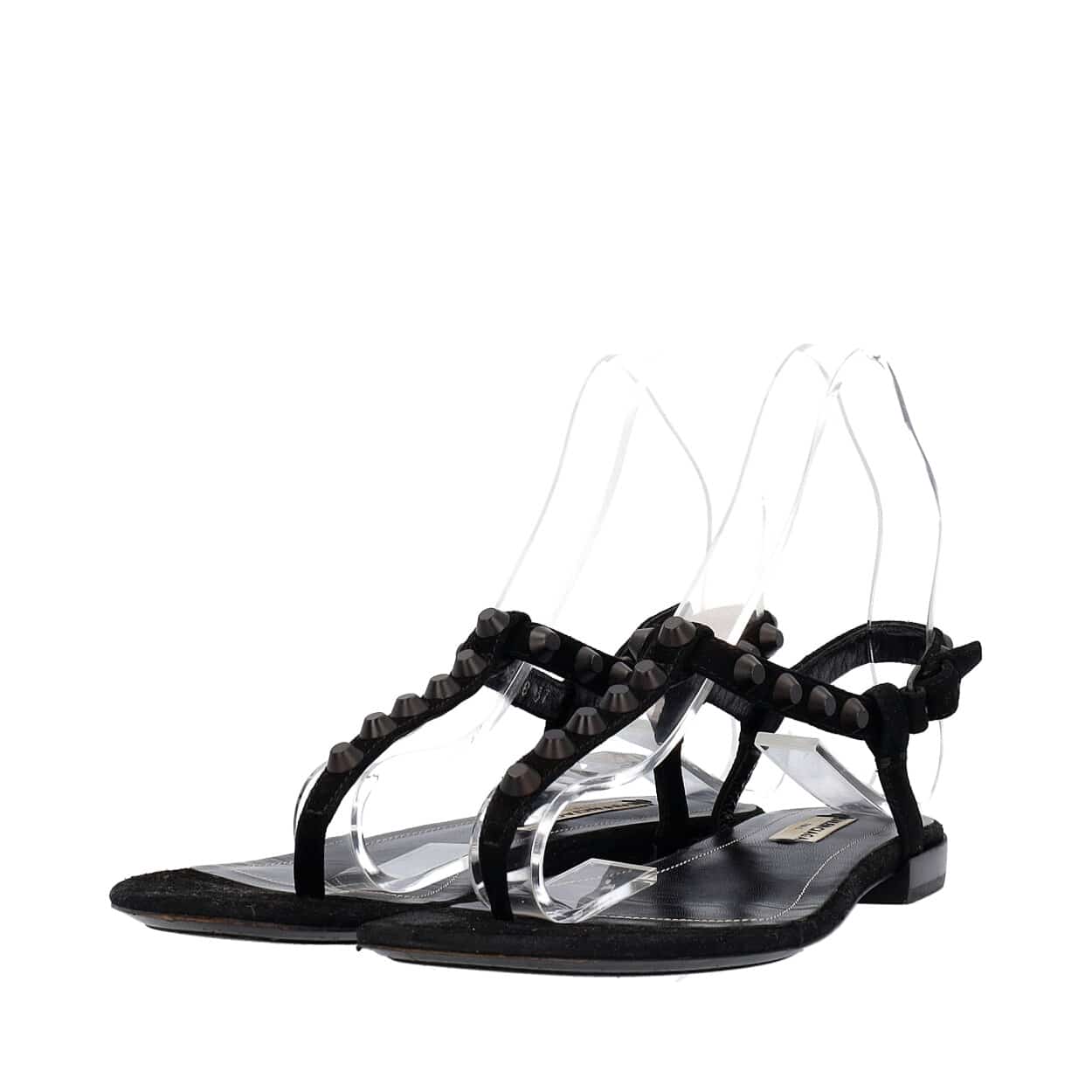 Product BALENCIAGA Suede Studded Thong Sandals Black