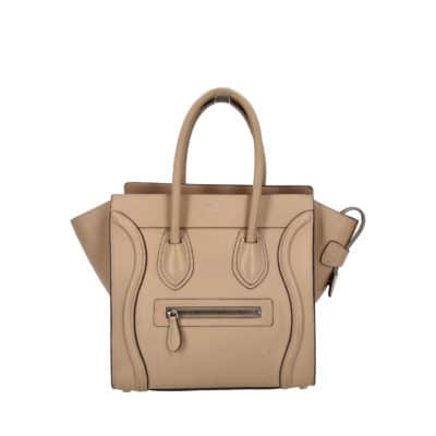 Product CELINE Leather Micro Luggage Tote Beige