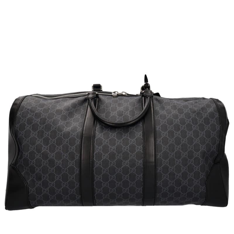 GUCCI GG Supreme Carry-On Duffle Bag Black/Grey | Luxity
