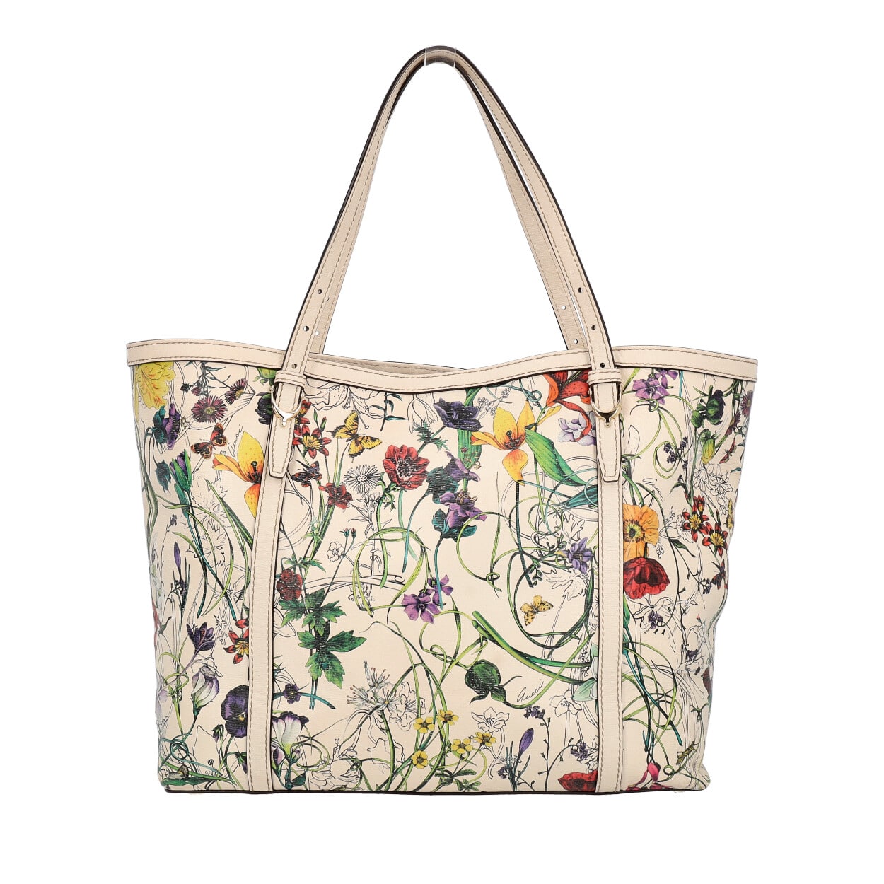 GUCCI Leather Tote Floral | Luxity