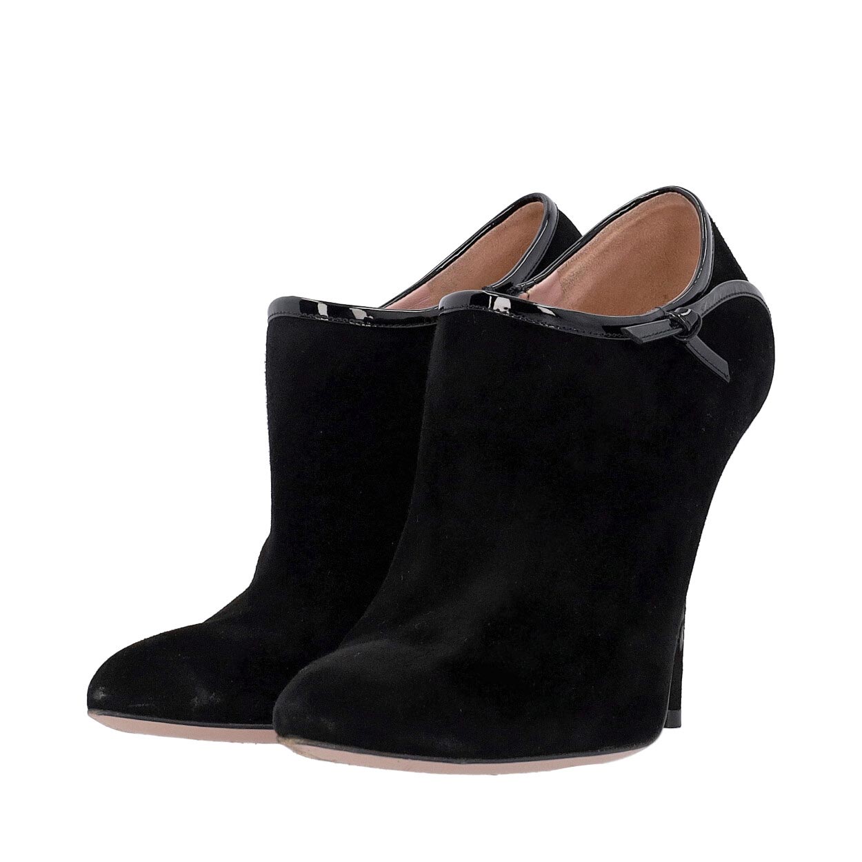 Product GUCCI Suede Ribbon Ankle Boots Black