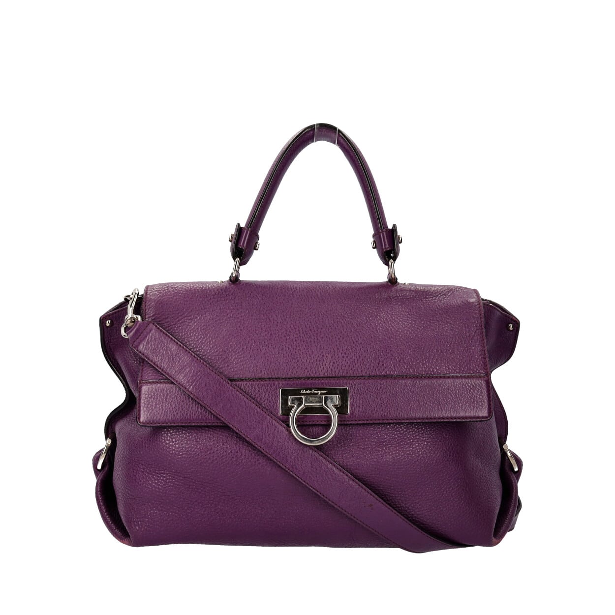 SALVATORE FERRAGAMO Leather Sofia Bag Purple | Luxity
