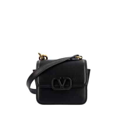 Product VALENTINO Leather Mini V-Sling Bag Black