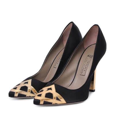 Product VERSACE COLLECTION Satin/Leather Bizantino Pumps Black/Gold