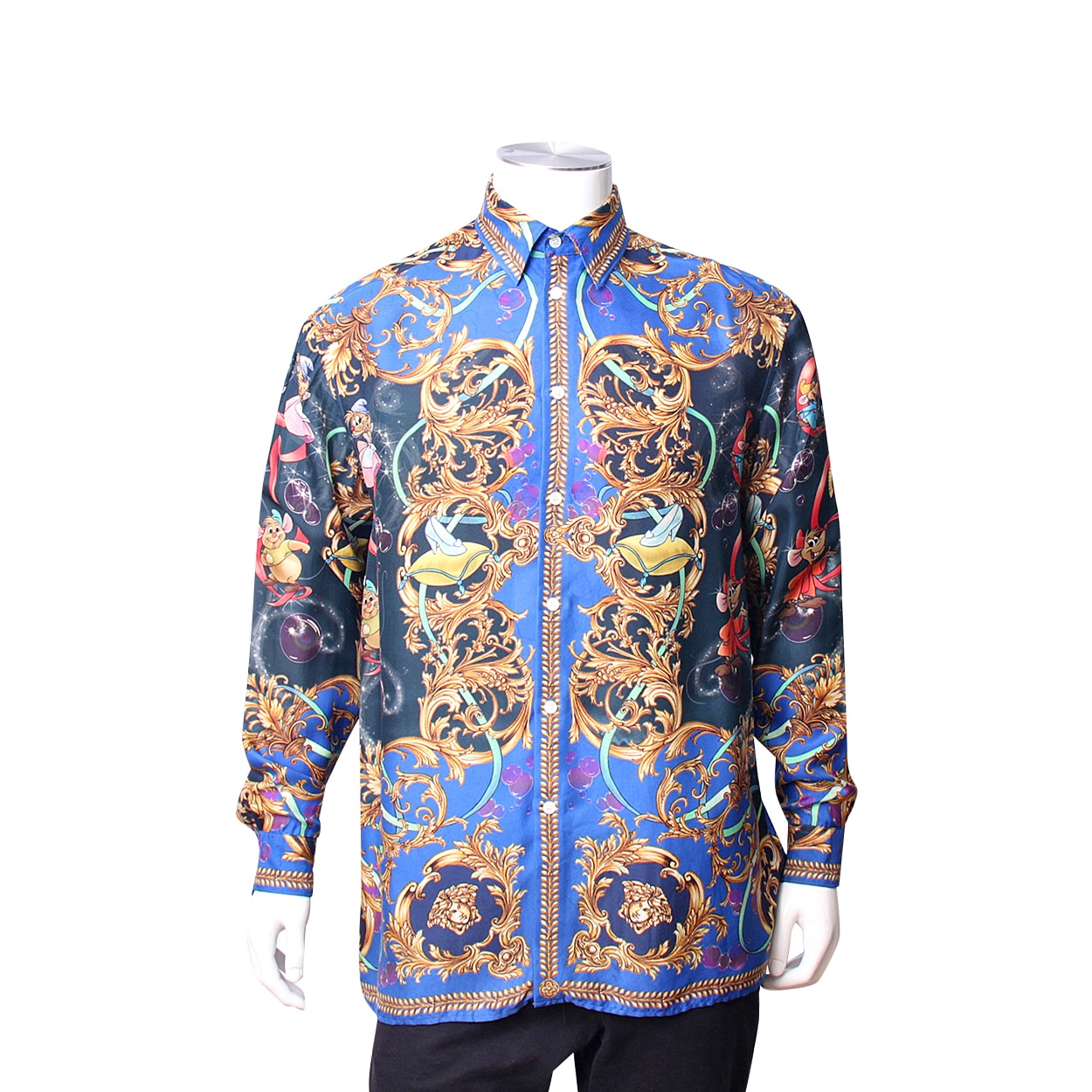 VERSACE X DISNEY Silk Shirt Blue | Luxity