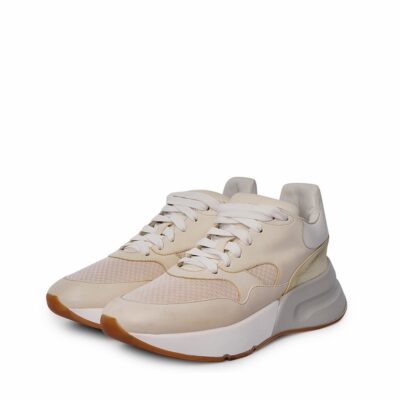 Product ALEXANDER MCQUEEN Leather/Suede Exaggerated Platform Sneakers Ivory