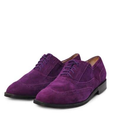 Product CHANEL Suede Handmade Brogues Shoes Purple
