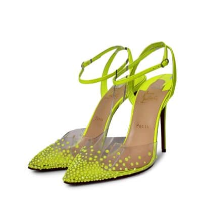 Product CHRISTIAN LOUBOUTIN Leather/PVC Crystal Neon Pumps Yellow