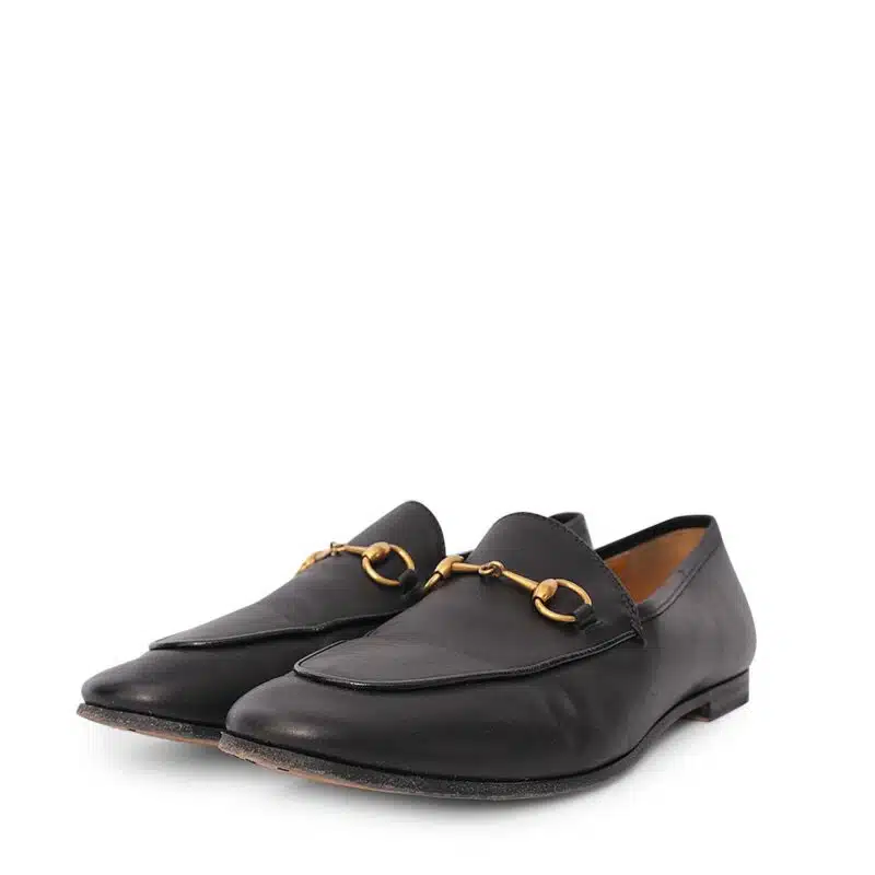 Black Leather Horsebit Loafer