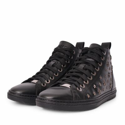 Product JIMMY CHOO Leather Stars High Top Sneakers Black