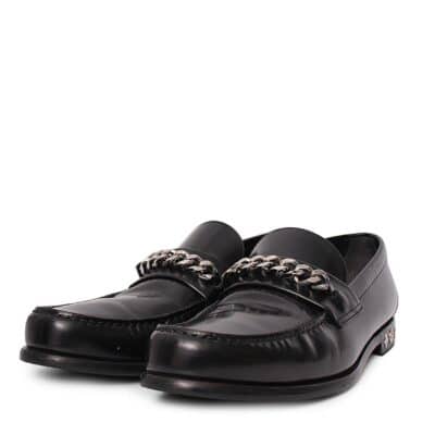 Product LOUIS VUITTON Leather Chain Loafers Black