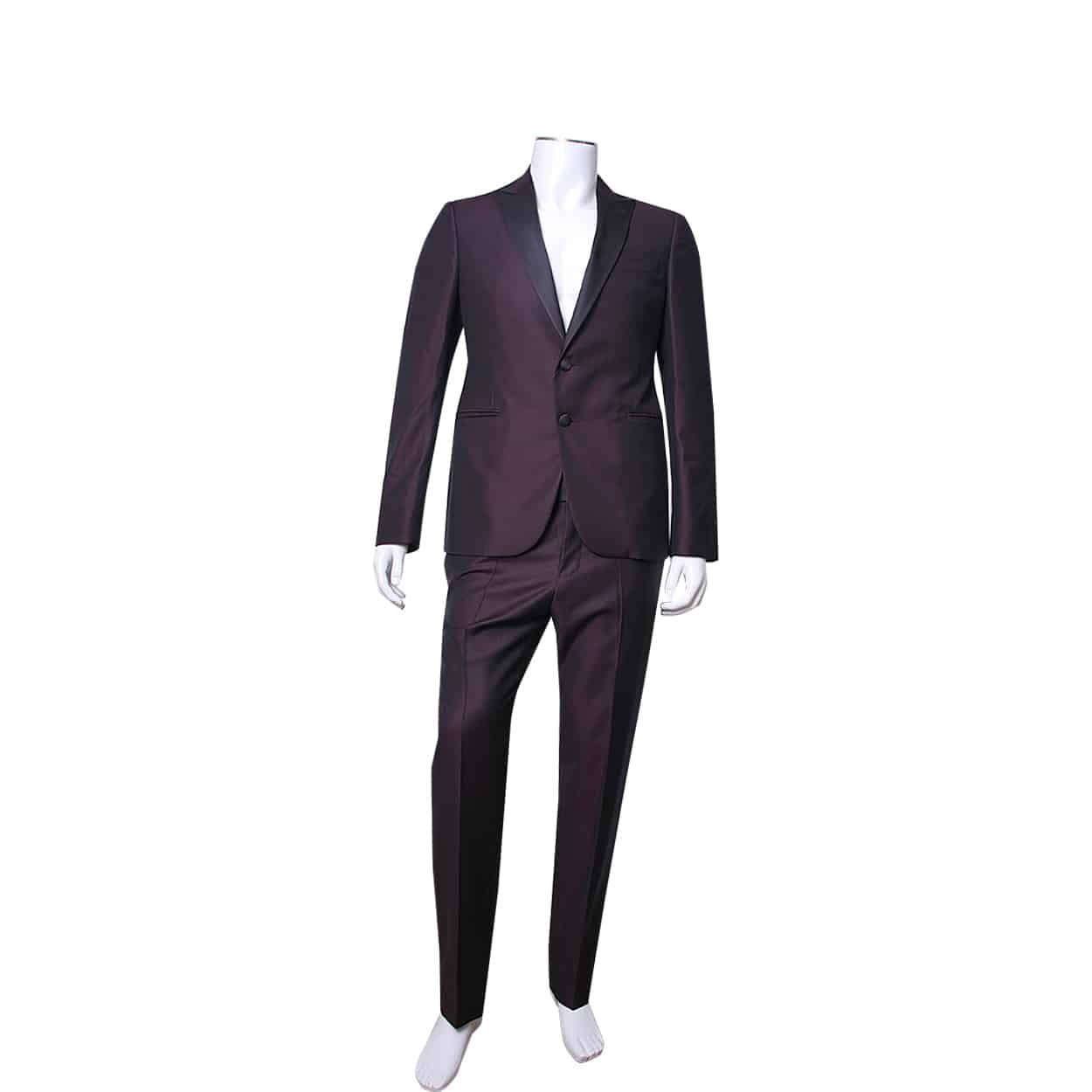 ARMANI COLLEZIONI Wool Silk Suit Burgundy Luxity