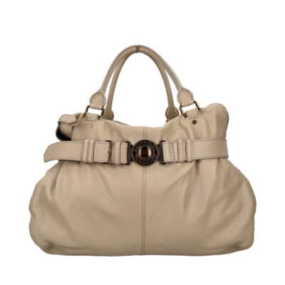 Product BURBERRY Leather Belted Tote Stone