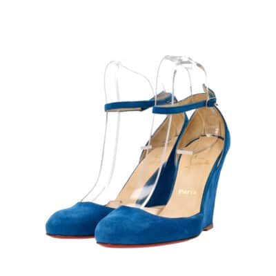 Product CHRISTIAN LOUBOUTIN Suede Wedges Blue