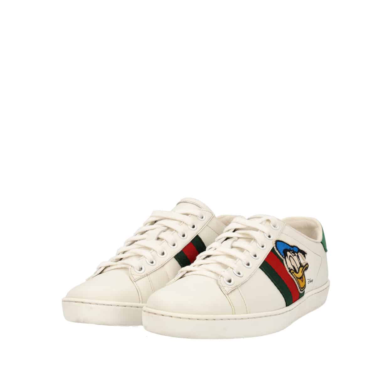 GUCCI X DISNEY Leather Donald Duck Sneakers White | Luxity