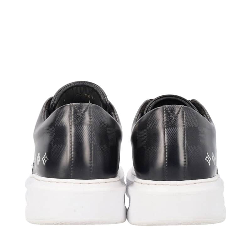 LOUIS VUITTON Glazed Damier Graphite Beverly Hills Sneakers Noir