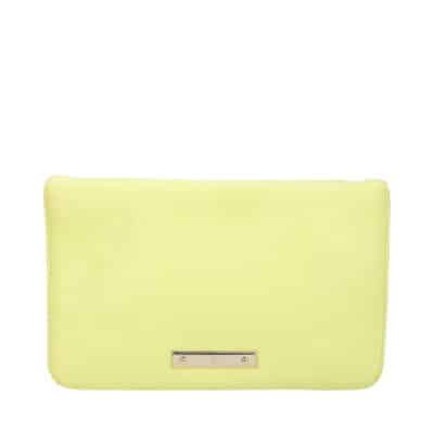 Product ALEXANDER MCQUEEN Leather Metal Plate Clutch Bleached Neon