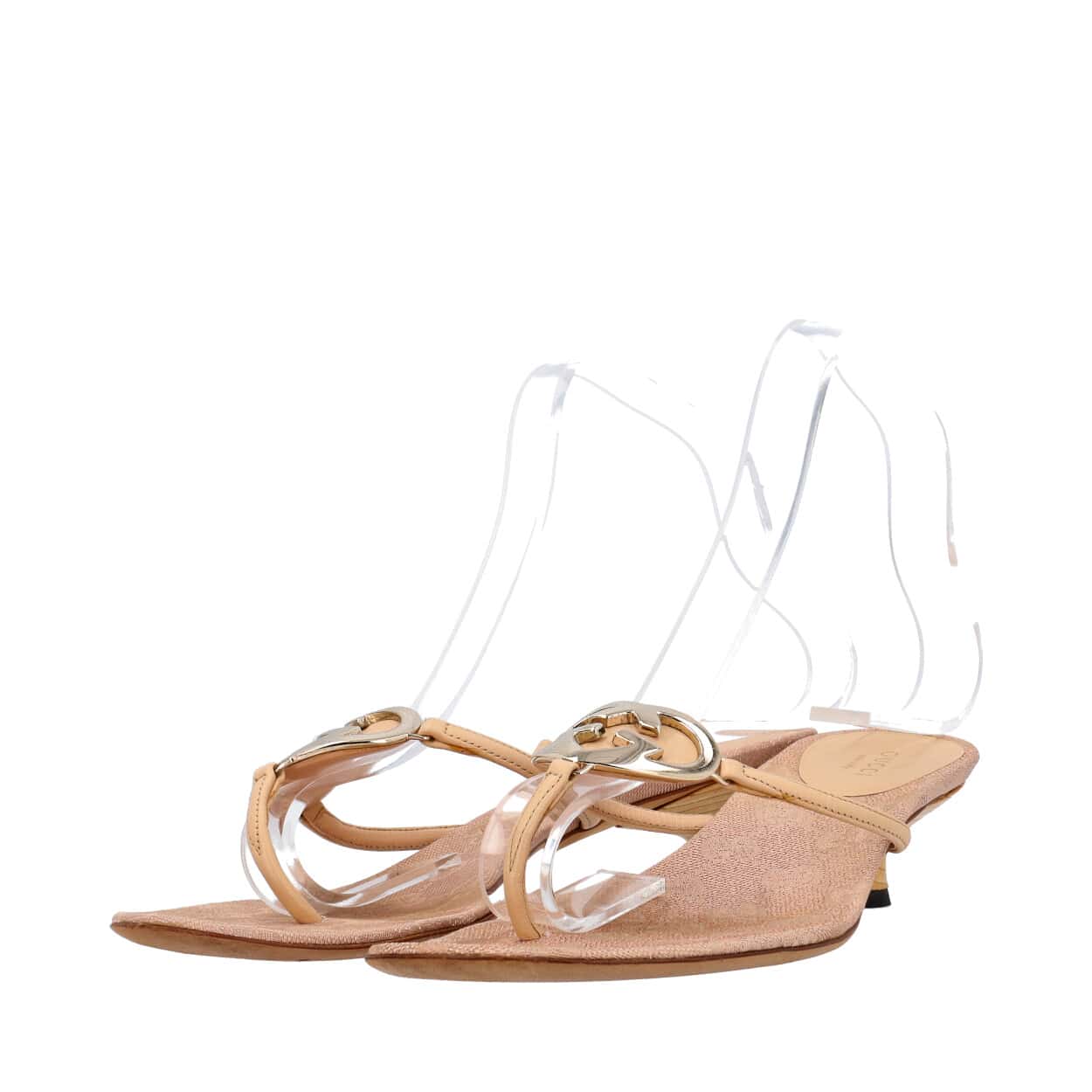 GUCCI GG Canvas/Leather Sandals Blush | Luxity