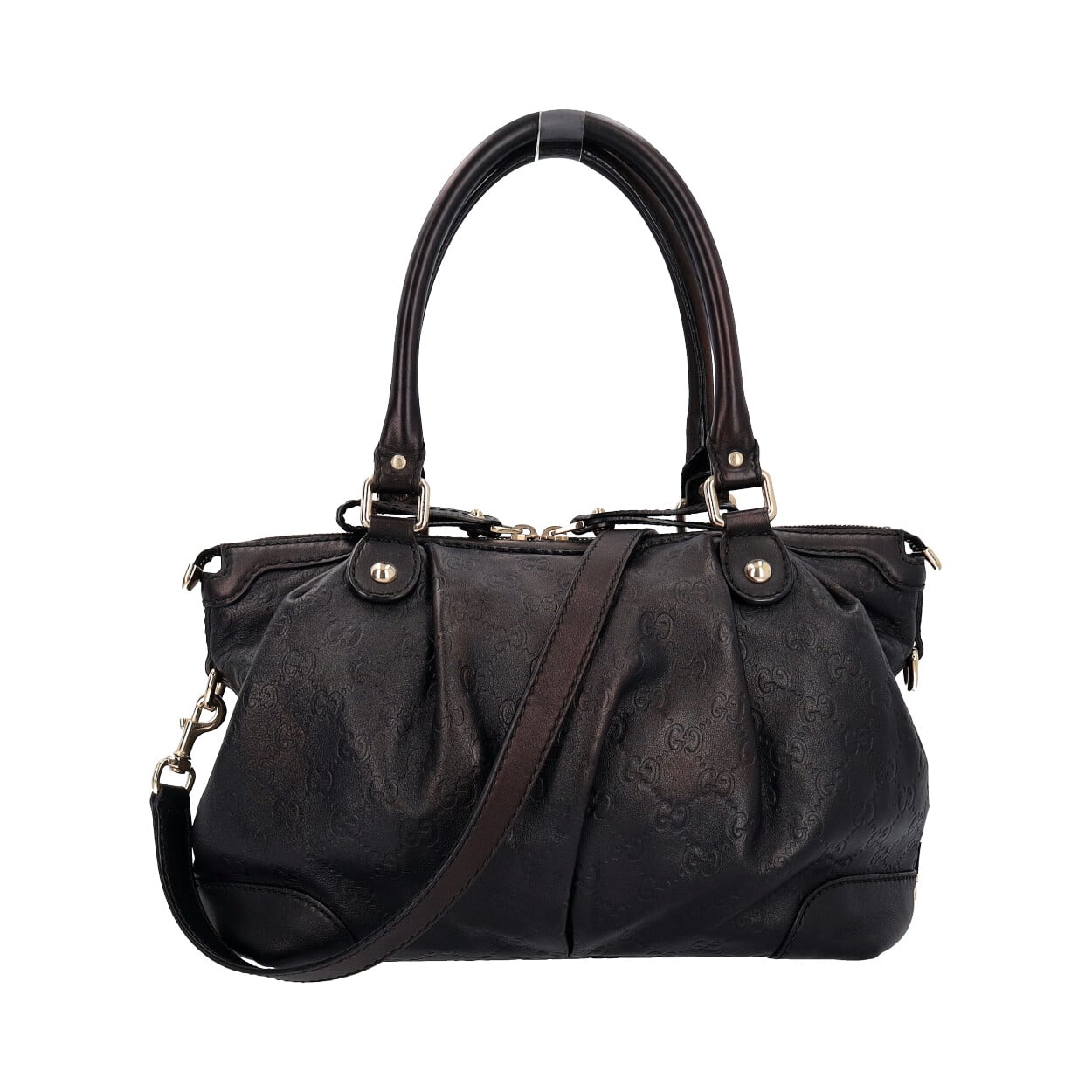 GUCCI Guccissima Sukey Top Handle Bag Black | Luxity