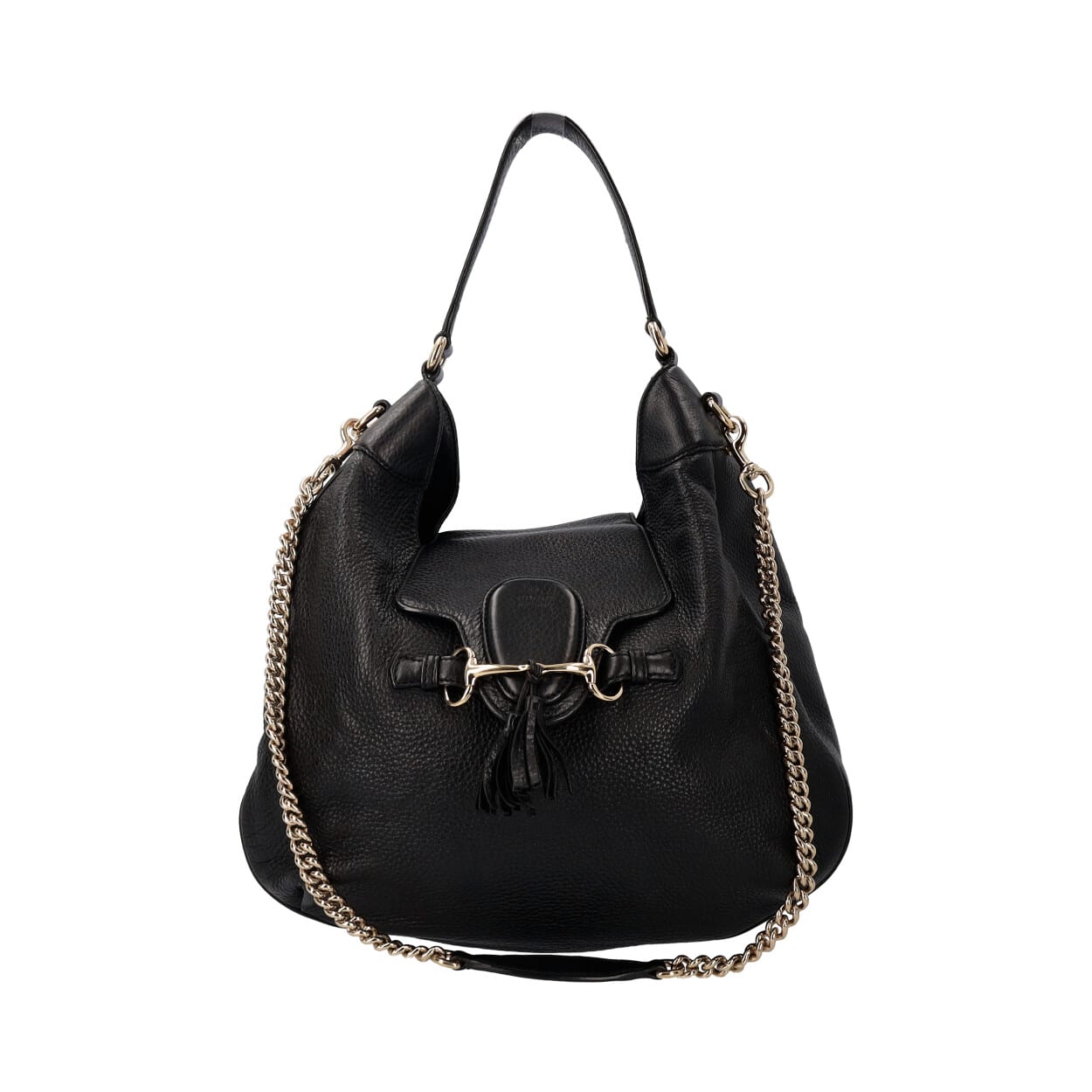 GUCCI Leather Emily Hobo Black | Luxity