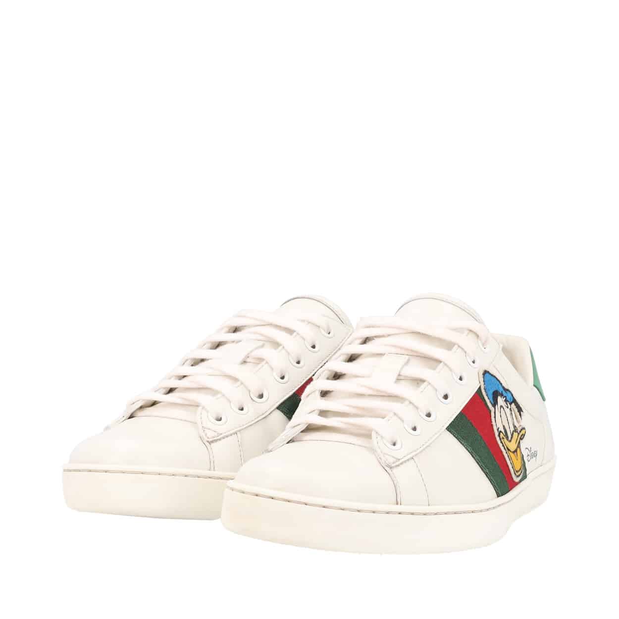GUCCI X DISNEY Leather Ace Sneakers White | Luxity