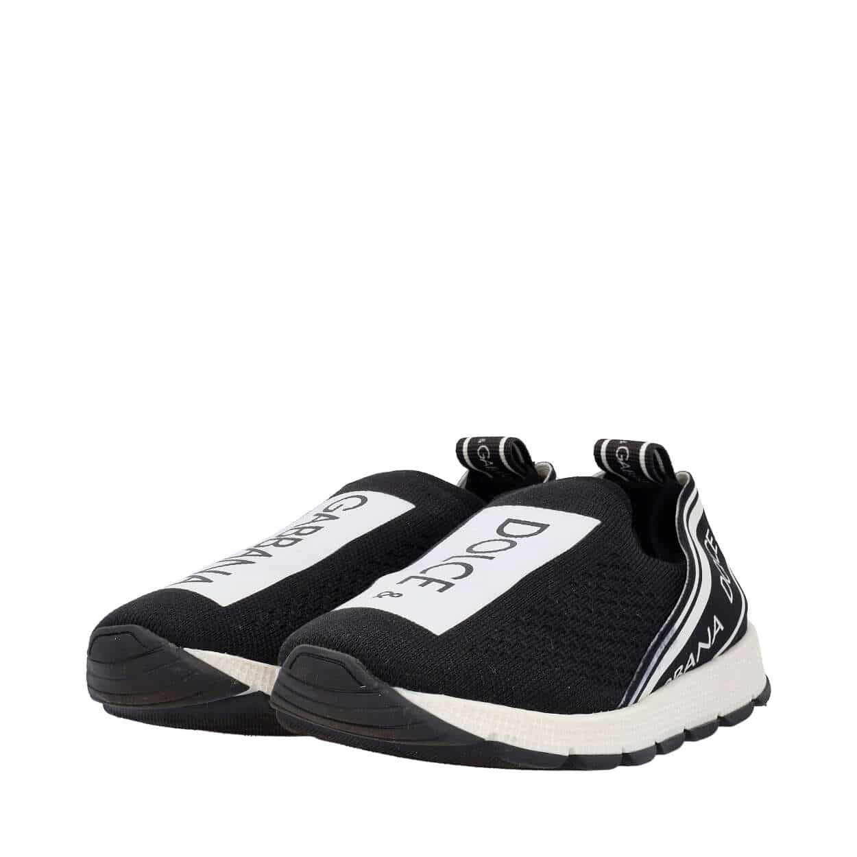 DOLCE & GABBANA Knit Kids Sorento Slip-On Sneakers Black | Luxity