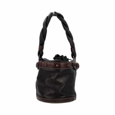 Product FENDI Leather Palazzo Bucket Bag Black