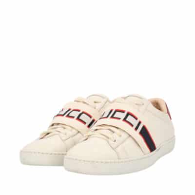 Product GUCCI Leather Ace Stripe Sneakers White