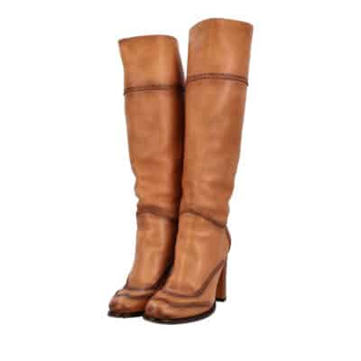 Product GUCCI Leather Knee High Boots Brown