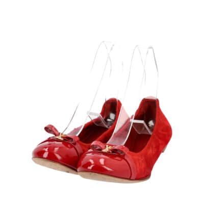 Product LOUIS VUITTON Suede/Patent Elba Ballerina Flats Red