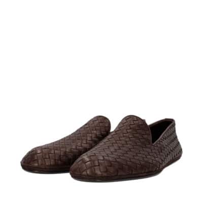 Product BOTTEGA VENETA Leather Intrecciato Loafers Brown
