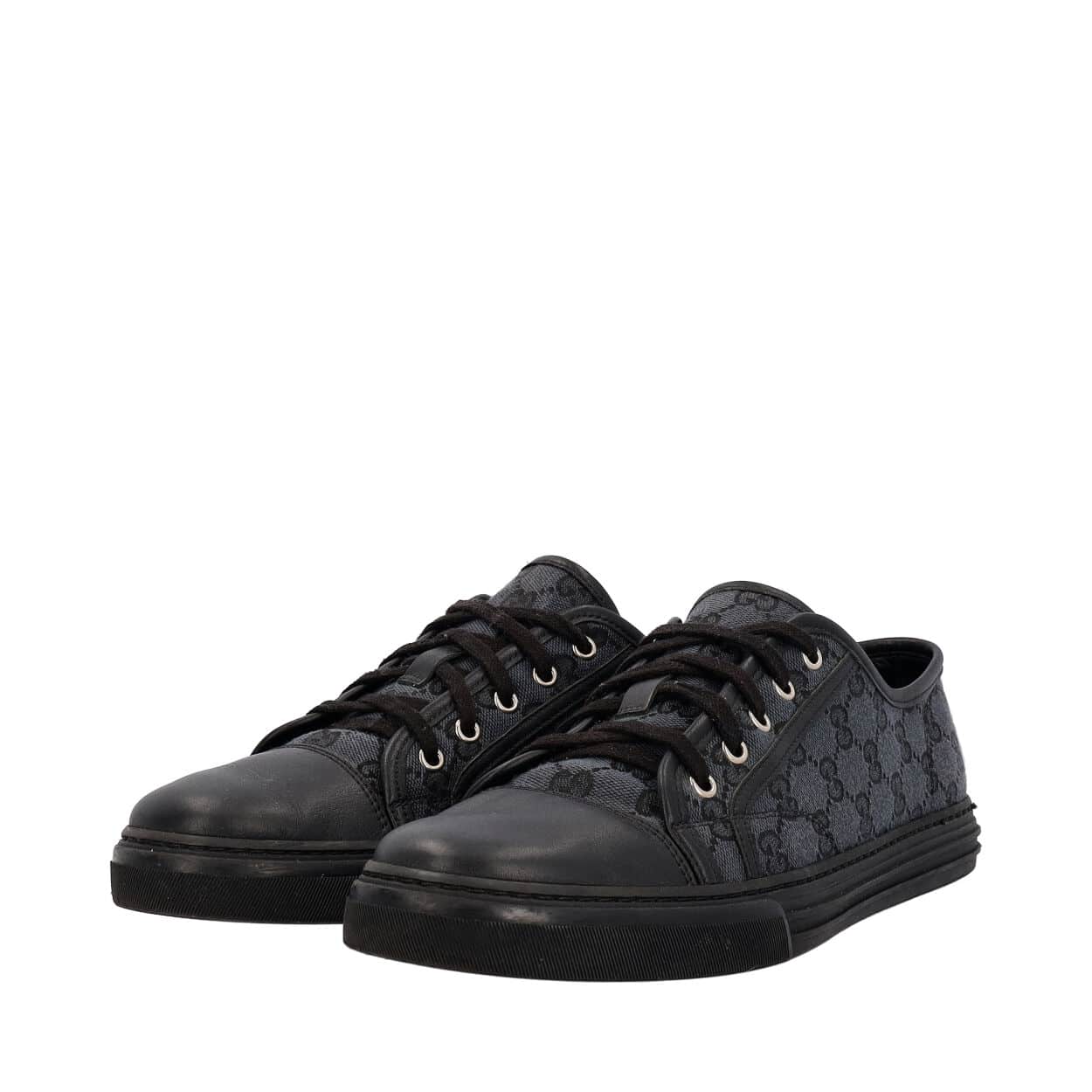 GUCCI Canvas/Leather Sneakers Black | Luxity