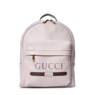 Product GUCCI Leather Logo Backpack Ivory